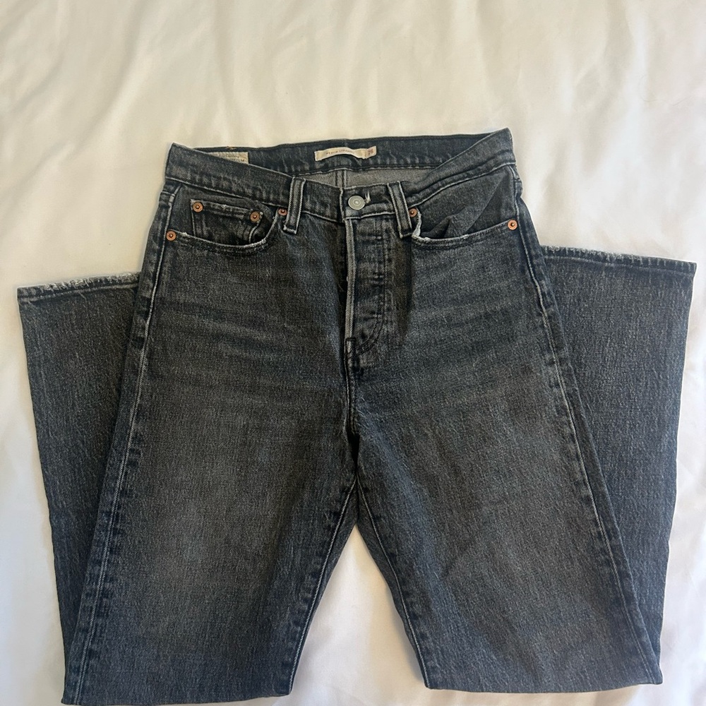 Levi's Black Wedgie Straight Leg Jeans Timeless Style